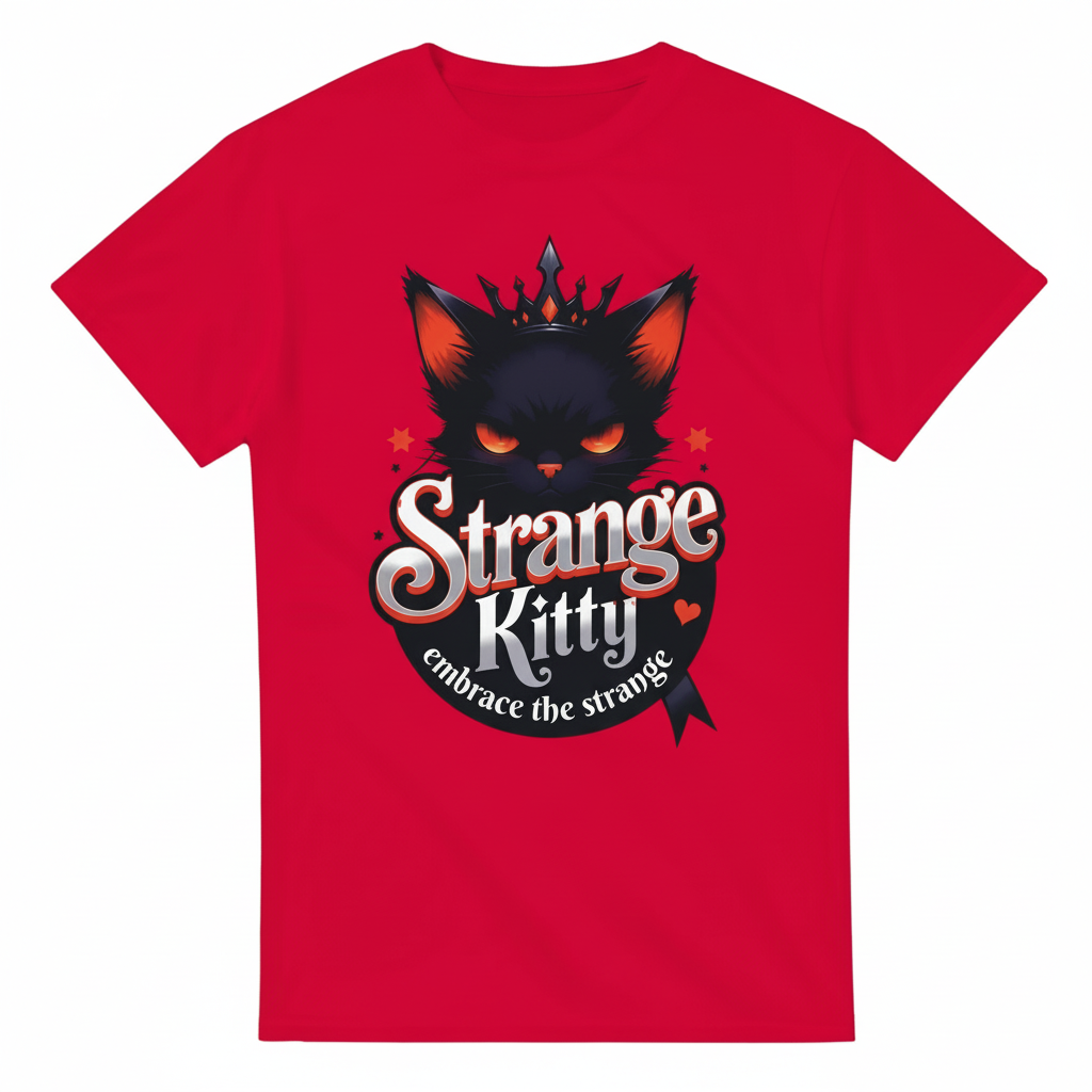 strange Kitty - Heavyweight Unisex Crewneck T-shirt | Gildan® 5000