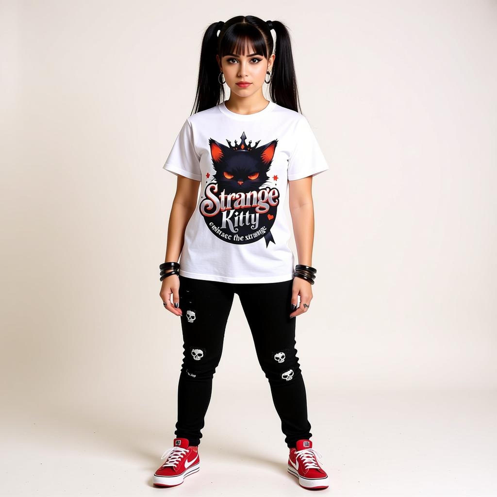 strange Kitty - Heavyweight Unisex Crewneck T-shirt | Gildan® 5000